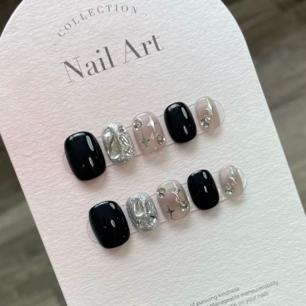 Black Burst Glitter Diamonds (Handmade) - Image 3